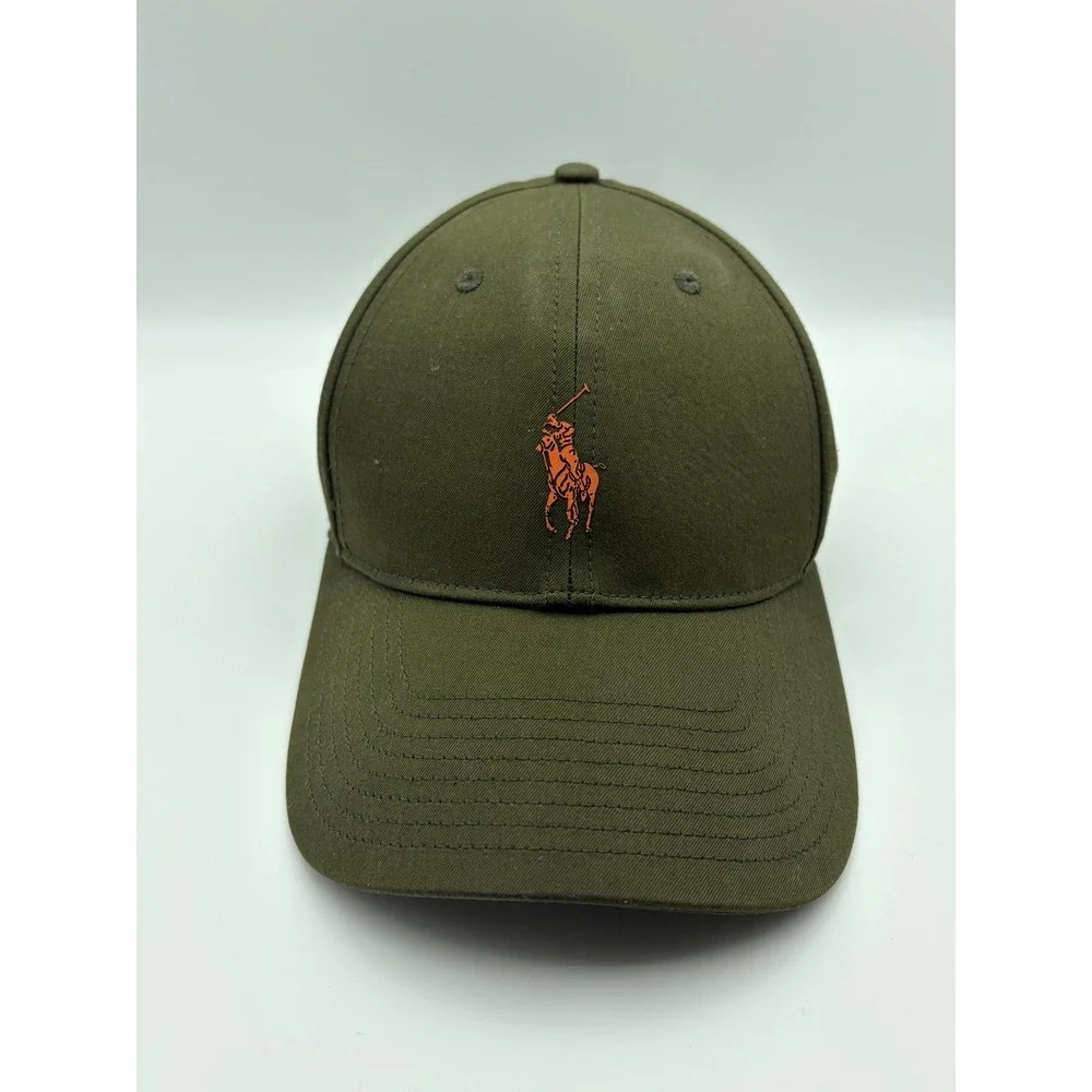 Polo Ralph Lauren Hat Cap Strap Back Olive Performance Pony Logo Mens One Size